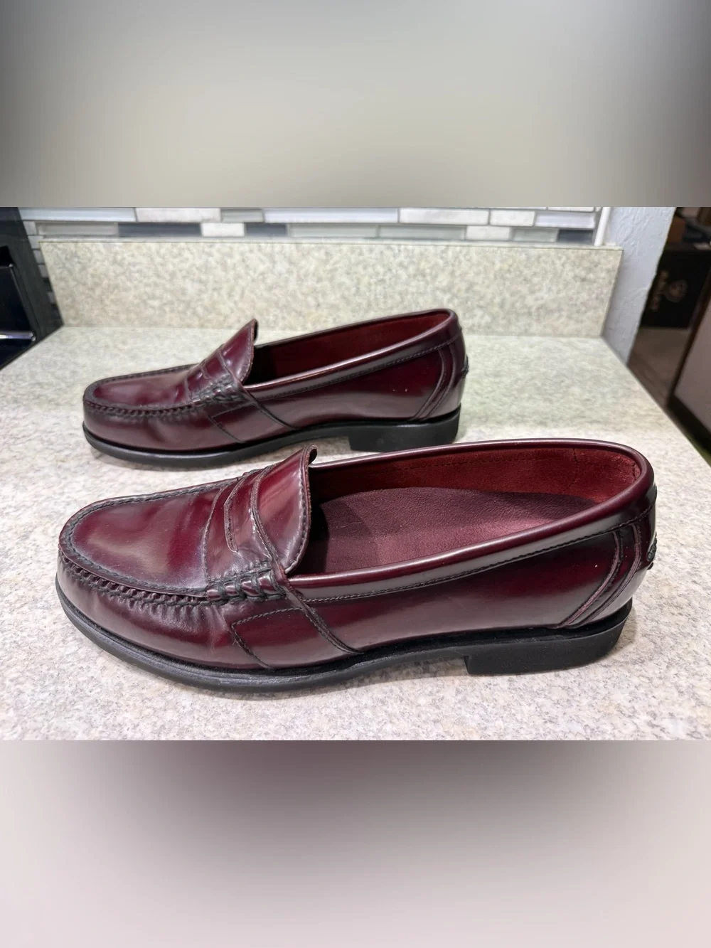 Rockport Men's Dark Burgundy Leather Penny Loafers